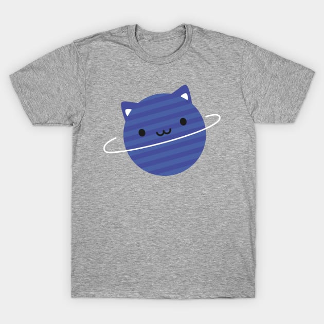 Kawaii Cat Planet in Space T-Shirt by marcelinesmith